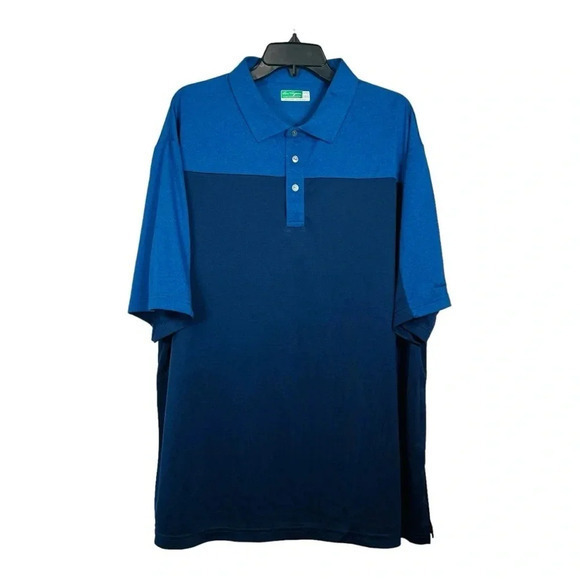Ben‎ Hogan Performance Golf Polo Shirt Blue Colorblock Men Size 2XL - Picture 1 of 7